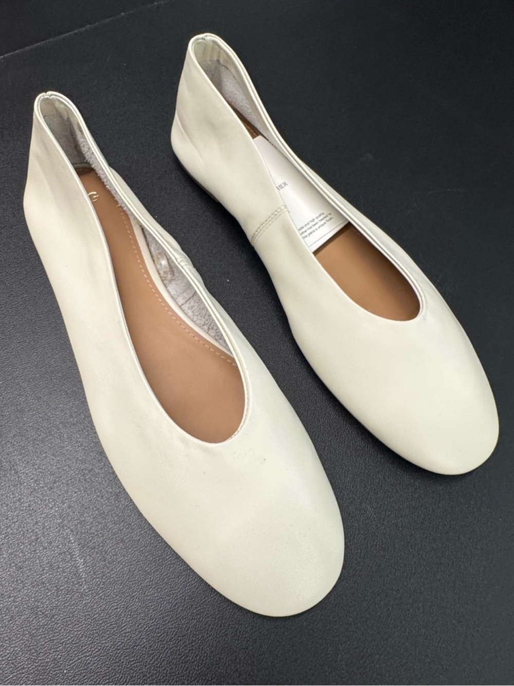 MANGO Ballet Flats in Ecru white, minimalist style